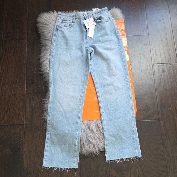 Zara Denim - Nwt! Zara High Rise Straight Leg Jeans Ankle Rigid Size 4